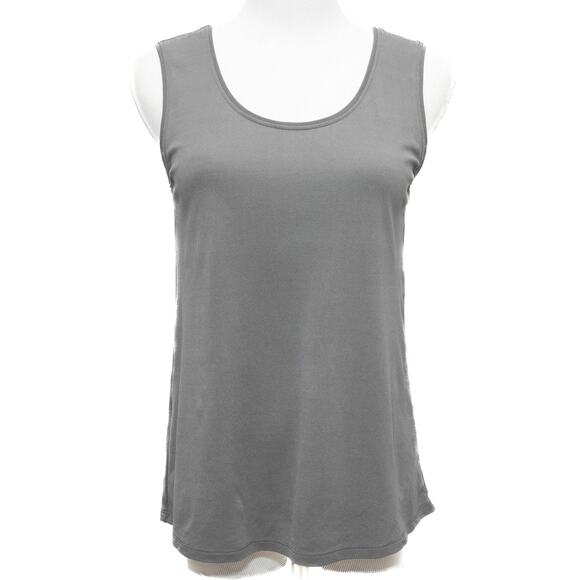 Eileen Fisher Grey Knit Stretchy 100% Crepe Silk Tank Size XS - Picture 1 of 9